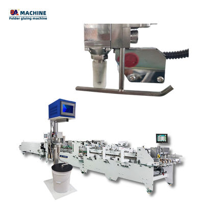 Spitzentechnik 3ACQ4 Automatische Folderaufklebermaschine mit 6 Kanälen und 4 Kaltkleberpistolen