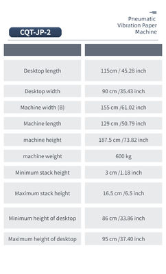 CQT-JP-2 Pneumatische Schwingung Papier Jogger Maschine für Papierschneidemaschine 600 kg